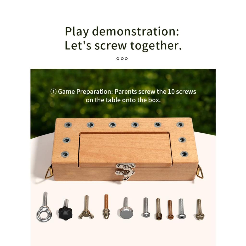 Children Learning Tool Set Baby Screw Assembly Wooden Tool Box Early Educational Hand-eye Coordination Toys for Kids