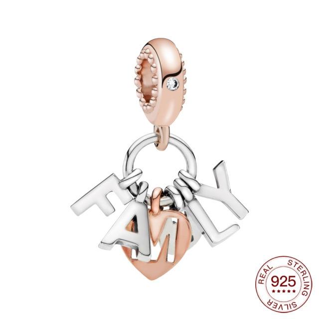 925 Silver Charm Two Tone Wedding Ring Charm Pendant For Original Panjia Necklace Women Fashion Jewelry Gift