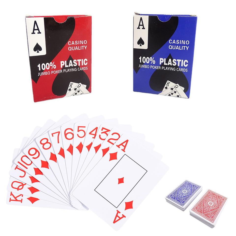 54Pcs Waterproof PVC Playing Cards Flexible Durable Card Games Poker Playset Washable Plastic Cards for Family Entertainment