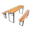 Foldable beer tent set 177 cm, 3-piece: 1 folding table + 2 beer benches, weatherproof solid pine, space-saving, beer table set festival tent garden