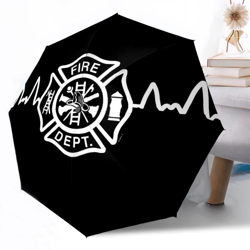 Courage et Honneur des Pompiers Parapluie Automatique d'Extérieur Design Rétractable avec 8 Baleines Durabilité Léger Cadeau Parfait pour les Amis la Famille