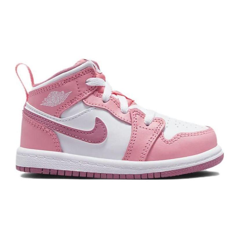 Air Jordan 1 Mid TD Valentines Day 2023 Baby Sneakers Pink Coral-Chalk Desert-Berry DQ8425-616