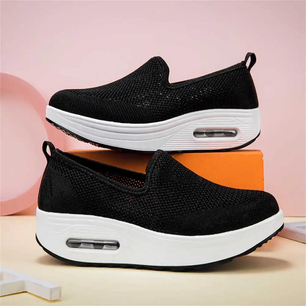 Fashion Slimming Without Laces Women's Fashion Basketball Walking Black And White Woman Shoes Autumn Spring Sneakers Sport Class