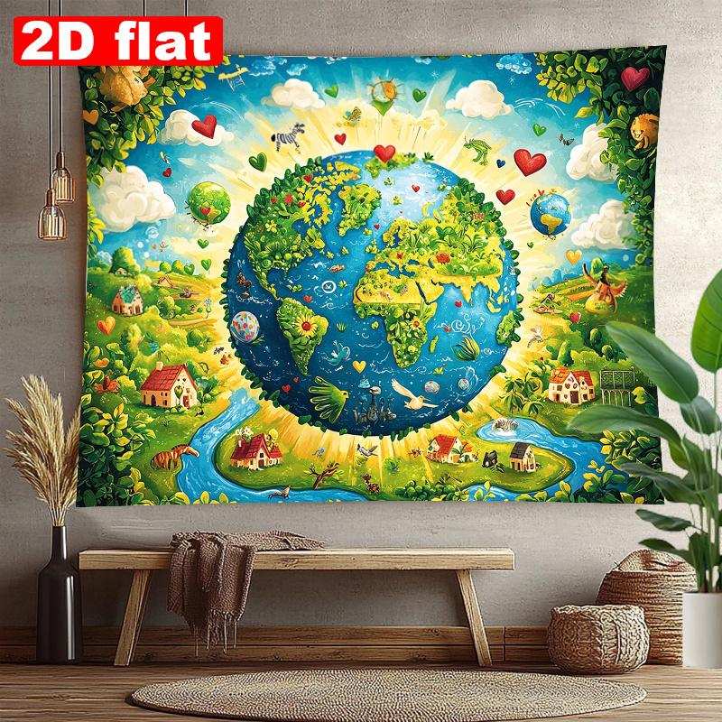 2D plane 1 piece of green earth home background fabric suitable for party photography celebrations and photography shoots