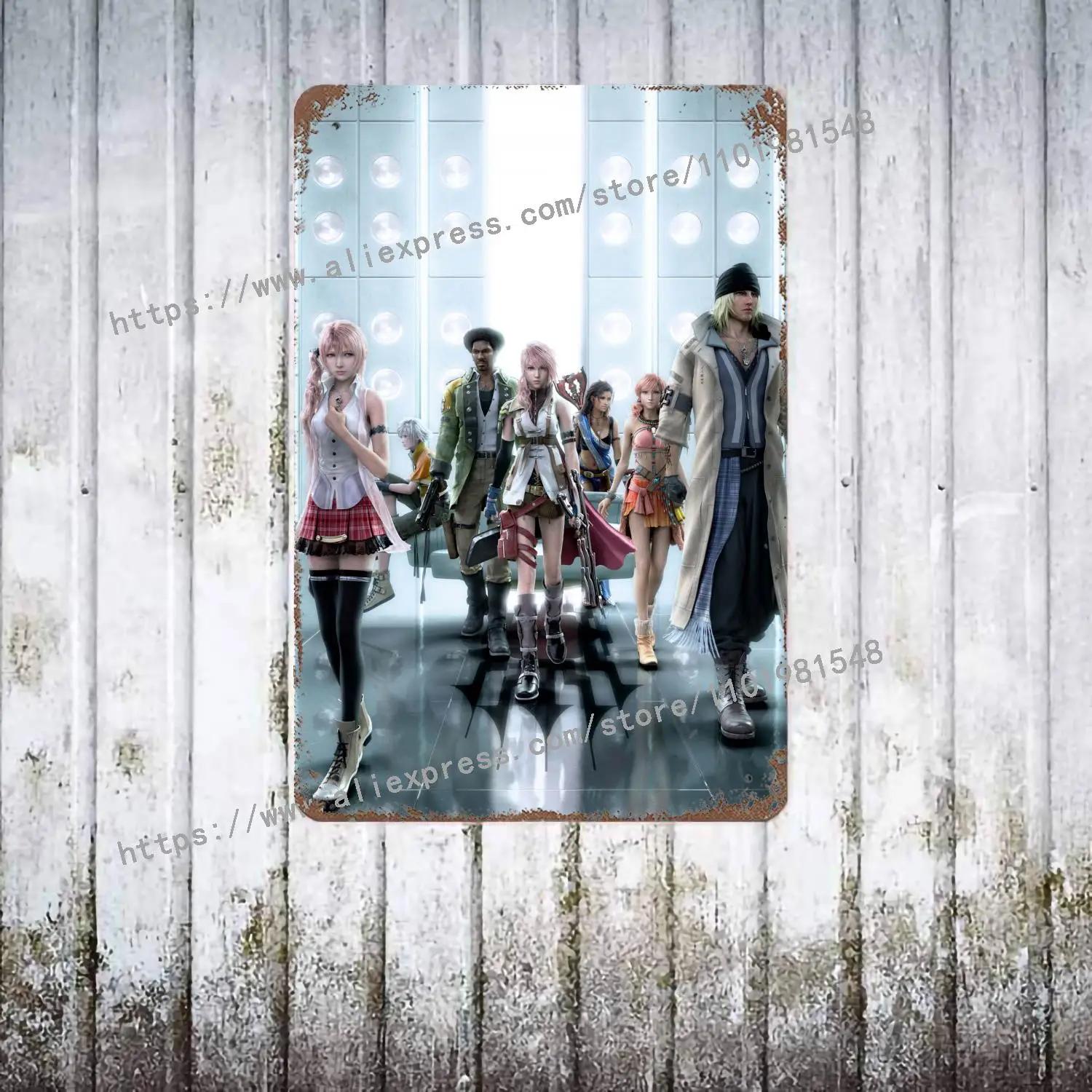 

Yoshitaka Amano Final Fantasy VIIs Poster Vintage Tin Metal Sign Decorative Plaque for Pub Bar Man Cave Club Wall Decoration 20x30cm（7.8x11.8inch）