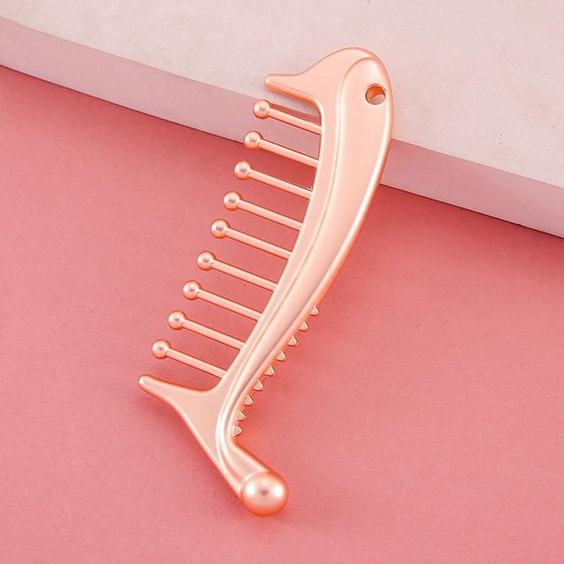 Manual Scalp Massager Head Comb Stainless Steel Portable Gua Sha Facial Tool for Blood Stress Relief