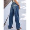Women's Spring Design Patchwork Color-Block Vintage Casual Jeans Unique Commuter Jeans
