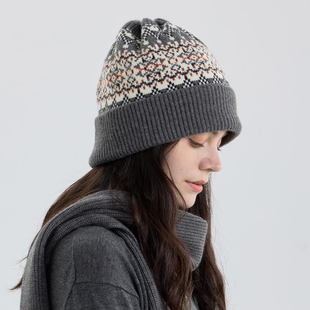 DIMANAF Winter Autumn Women Hat Floral Thick Knitted Hat New Lady Warm Thick 2025 Fashion