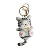 Animal Handwoven Cat Pendant Knitting Doll Cat Key Chain Creative Crochet Kitten Keyrings  Backpack