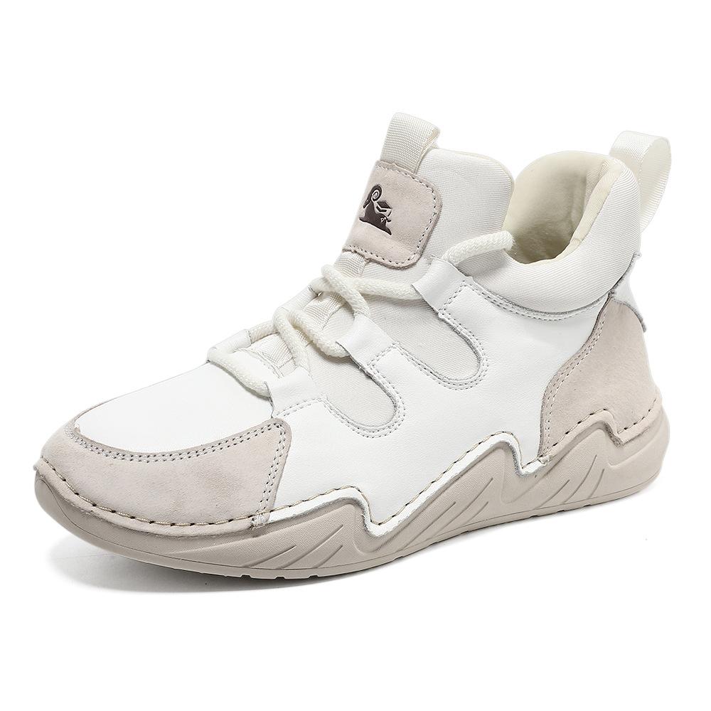First Layer Leather High-top Large-size Women's Shoes Women's Martin Boots Autumn and Winter Short Boots Sports and Leisure Shoes Versatile Leather B
