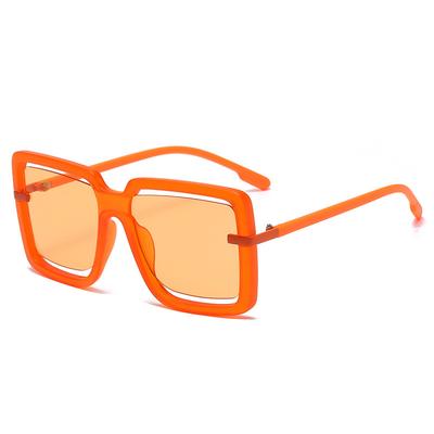 Vintage Brand Design Big Frame Square Hollow Women Sunglasses  Punk Luxury Candy Shade Luxury Popular Men Sun Glasses Uv400