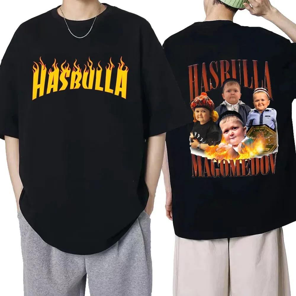 Klasické bavlněné tričko Team Hasbulla pro muže a ženy s motivem bojujícího Hasbully, hiphopové grafické tričko, topy, manga tričko, streetwear
