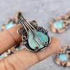 Larimar/Pectolite Gemstone Pure Copper Wire Wrap Ručně vyráběný šperkový přívěsek