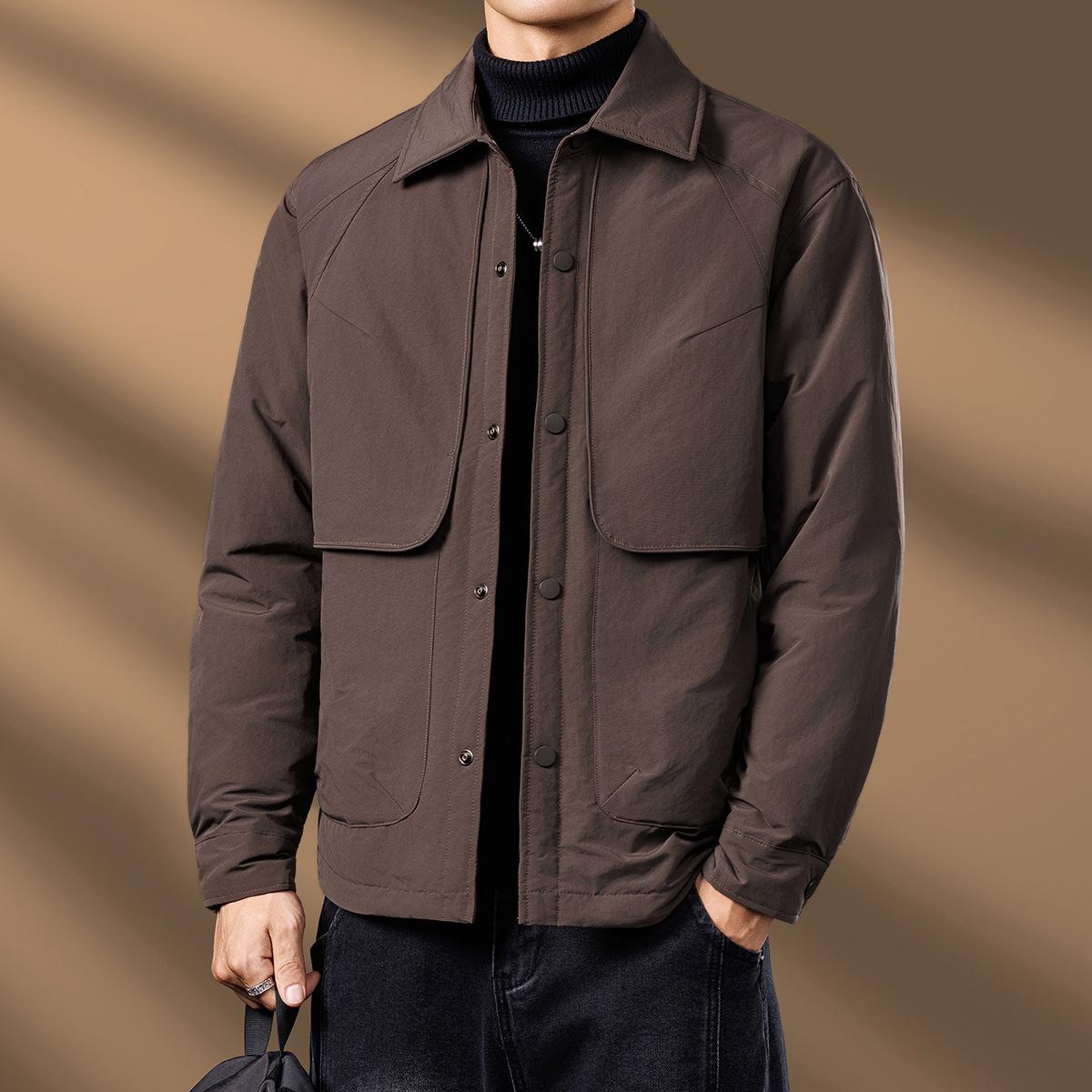 

2025Повседневная мужская хлопковая куртка с капюшоном, приталенного силуэта, зимняя, модная стеганая одежда 4XL