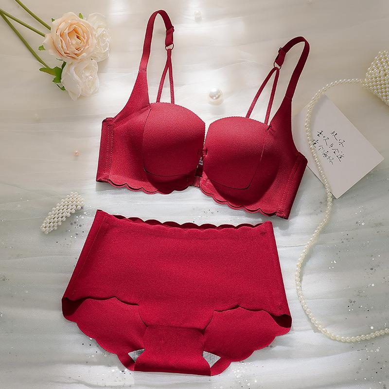 Front Buckle Beautiful Back Underwear Women's Small Breasts Show Large Gathering Anti-sagging No Steel Ring Sexy Non-marking Pull Adjustment Bra Cover