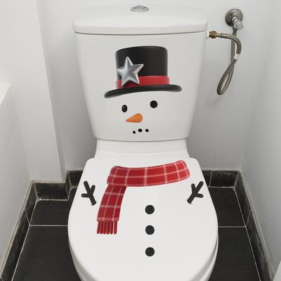 Weihnachtskarikatur, Weihnachtsmann-Dekoration, Toilettenwandaufkleber, Badezimmerwandaufkleber