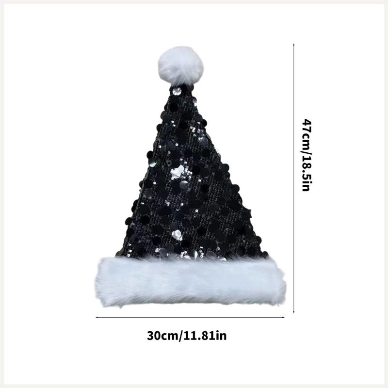 Christmas Sequins Santa Hats Holiday Cap Fashion Winter Accessory Christmas Costume Hat For Parties And Celebrations