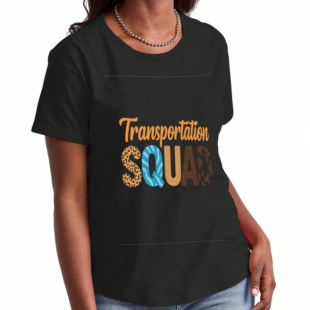 Transportation Love Ladies Cotton T Shirt, Pure Cotton Premium Printing, Durable, Casual And Fashionable. Transportation, Teach, Love, Inspire, Lead,