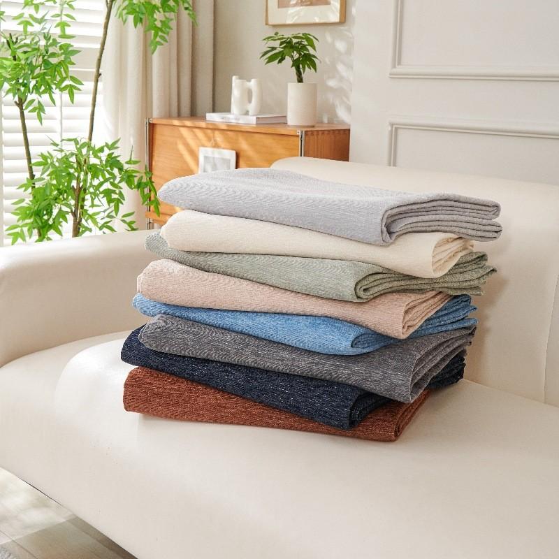 Solid Color Chenille Sofa Mat Four Season Universal All Inclusive Furniture Protector Anti-cat Scratch Chair Blanket Home Decor