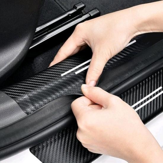 4PCS Car Door Plate Sill Scuff Cover Anti-Scratch Sticker Protector Strip Trim