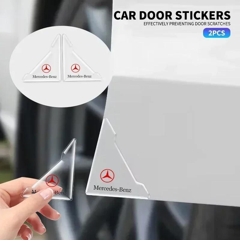 AZP2 2pcs Transparent Car Door Corner Anti-collision Covers Stickers For Mercedes Benz Amg W204 W213 W205 W211 W212 W176 W205 W203