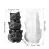 Stacking Cats Candle Mold 3D Cat Silicone Candle Mold Silicone Stacking Three Cats Candle Making Mold Reusable Soap Making Tools