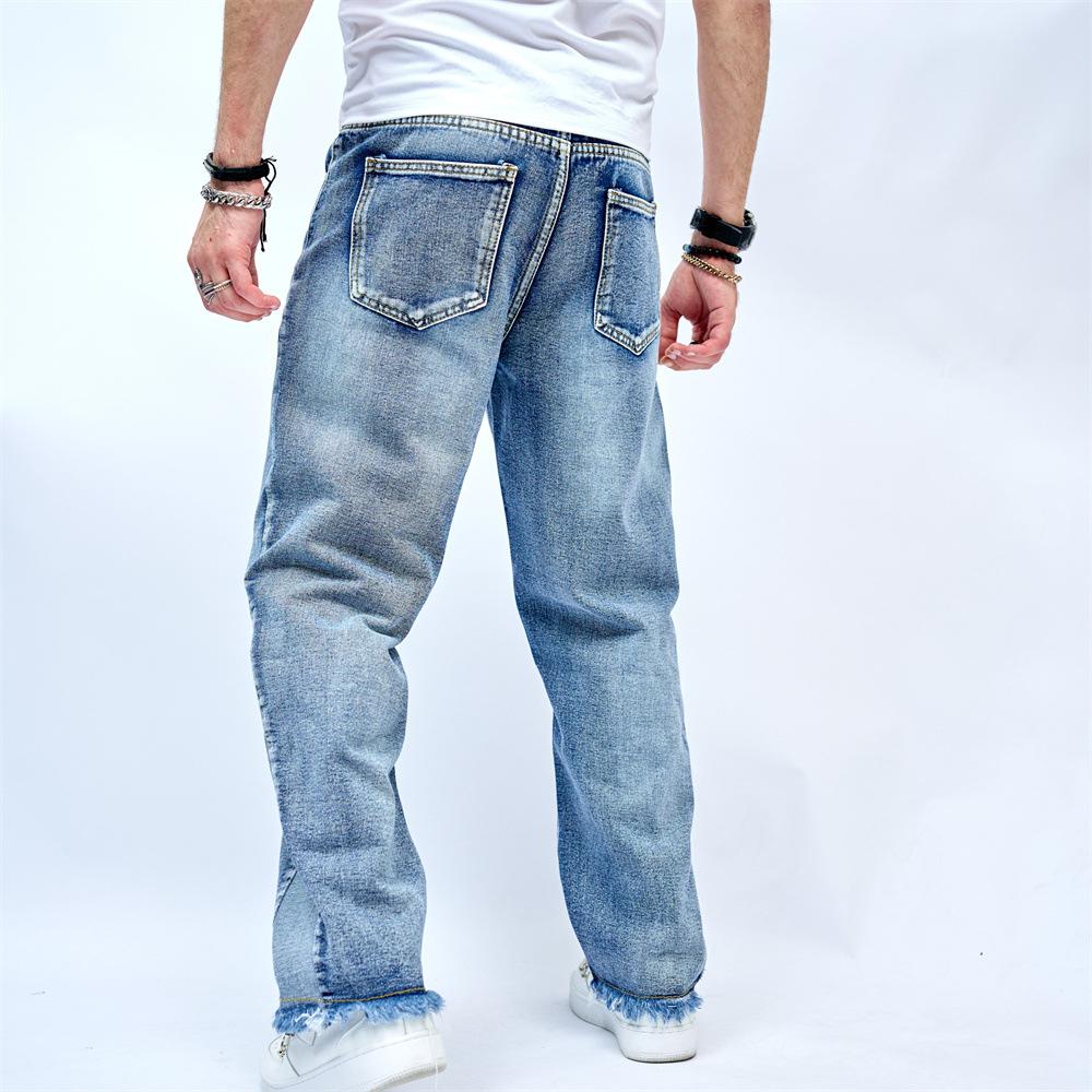2024 Vintage Casual Jeans Pánské americké volné kalhoty High Street Široké kalhoty Pánské