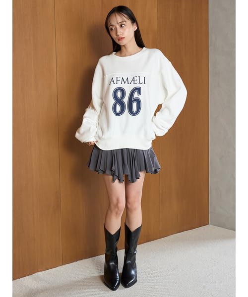 Snidel Number Logo Sweatshirt SWCT251148 Women's White