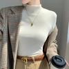 1 Half Turtleneck Bottoming Shirt Women's Autumn and Winter Inner One-piece Fleece Fleece Thickened Slim-fitting Versatile Warm Long-sleeved Top