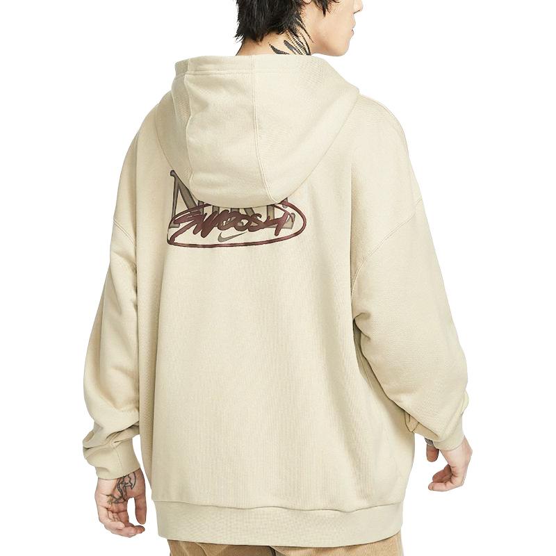 Nike Sports Casual Hooded Pullover Sweatshirt Men Tops Brown HV4722251