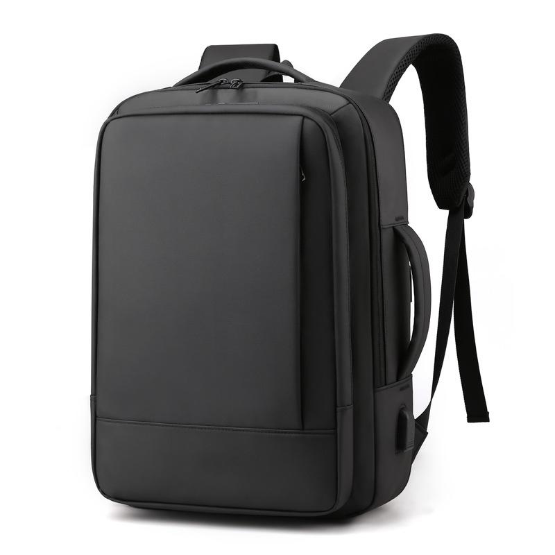 Business Men'S Backpack Double Back, Expandable Backpack Fashion Backpack Men'S Commuter Computer Bag