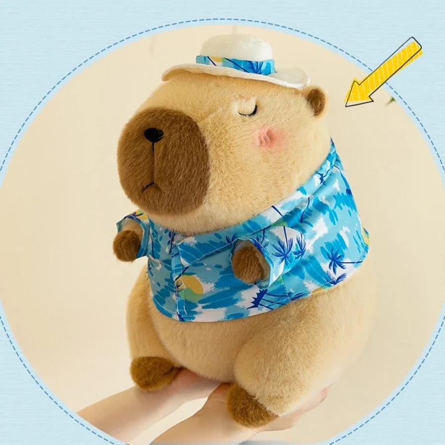 Gul And Svømmering Capybara Plysjleketøy Søt Simulering Strandklær Capibara Kawaii Kosedyr kapibala Bursdagsreisegaver