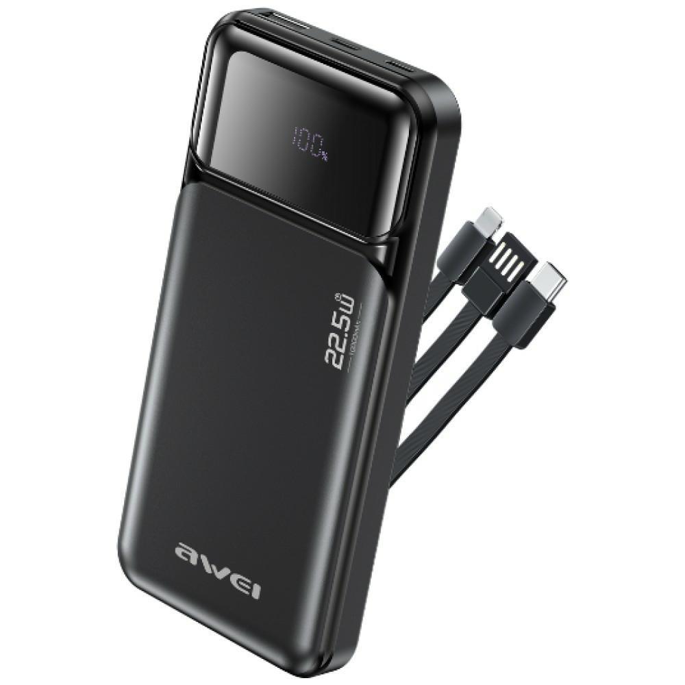 Powerbank Awei Pa-91 10000Mah 22,5W Pd 2Xusb-C + Kabel Czarny
