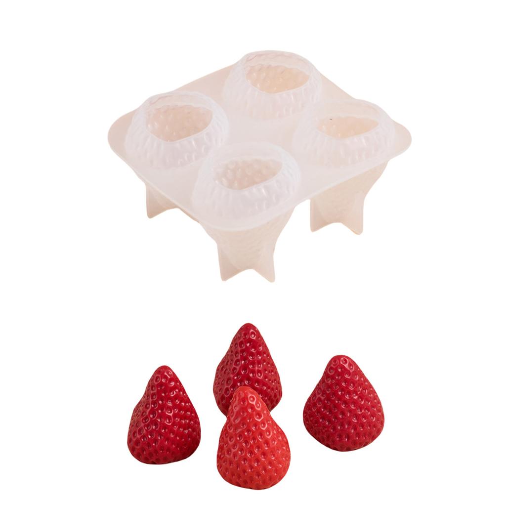 Silicone Mould 3D Strawberry Scened Candle Molds Handmade Soap Molds Baking Molds Casting Molds for Cake Decoration