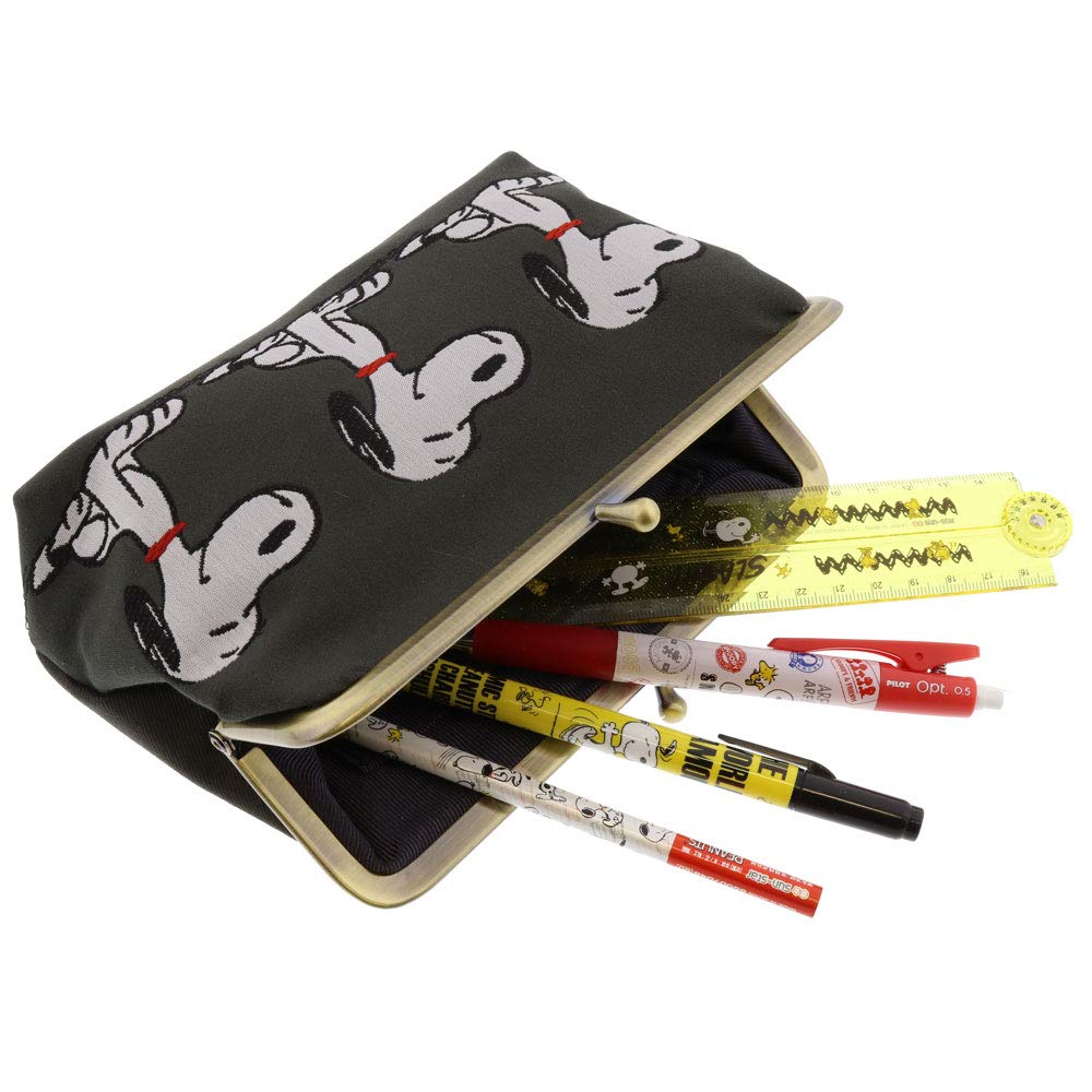 Sunstar Stationery Snoopy Kiryu Woven Clasp S2284049 Pouch, Pouch, Gray,