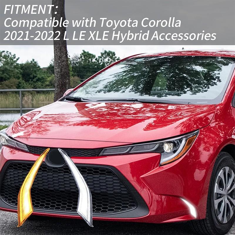For Toyota Corolla L LE XLE 2020 2021 22 LED Bumper Fog Lights DRL Daytime Lamps