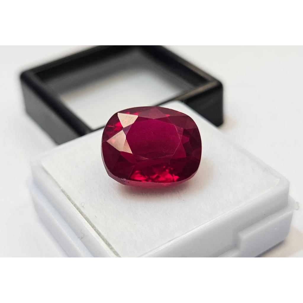 Stunning Mozambique Ruby Red 12-13 Ct Cushion Cut Certified Loose Gemstone