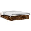 Bed Frame with Drawers Smoked Oak 160x200 Cm Wood Based Material