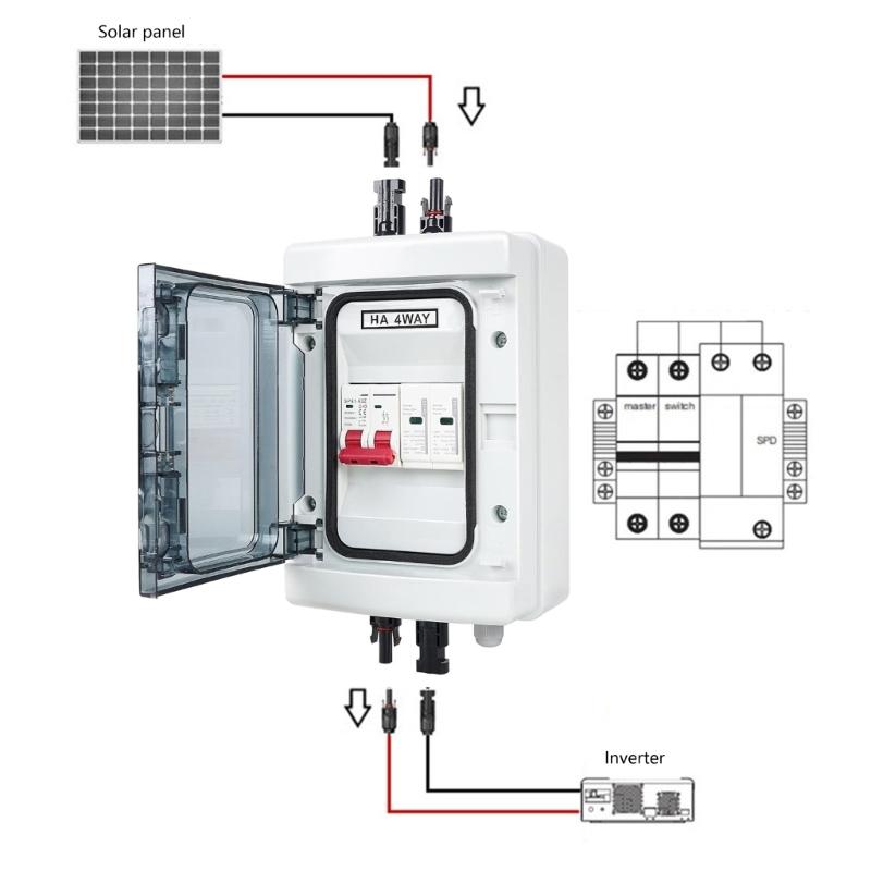 Solar photovoltaic Combiner Box 500V/1000V Waterproof Enclosure With Circuits breaker For Photovoltaic System Install