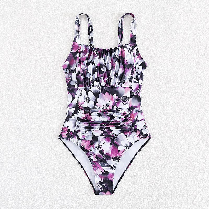 Einfarbiger einteiliger Bikini-Badeanzug