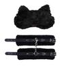VaHppy Sex Toys 2pcs Blindfold + Handcuffs Cat Shape Pink/Black Plush SM BDSM Bondage Cosplay Couple Flirting