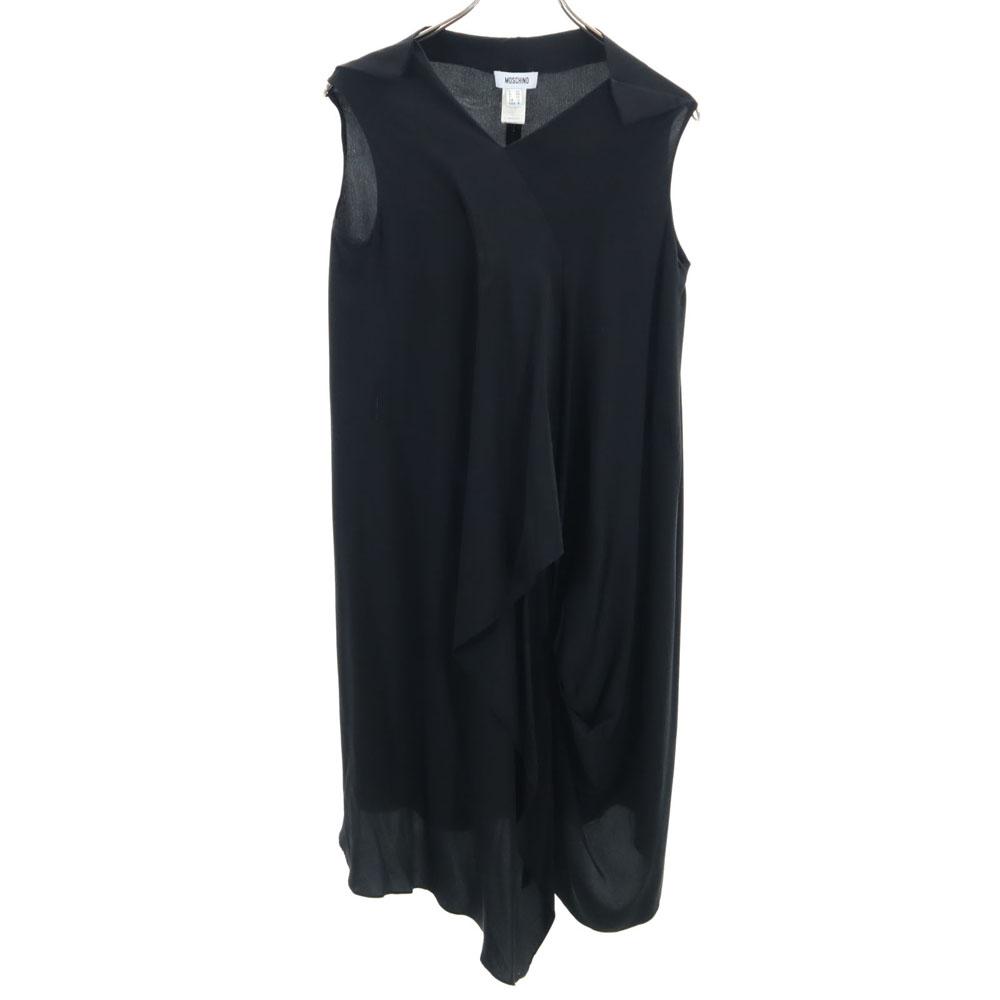 Moschino Made In Italy No Sleeve Long Dress 38 Black Series Women Used