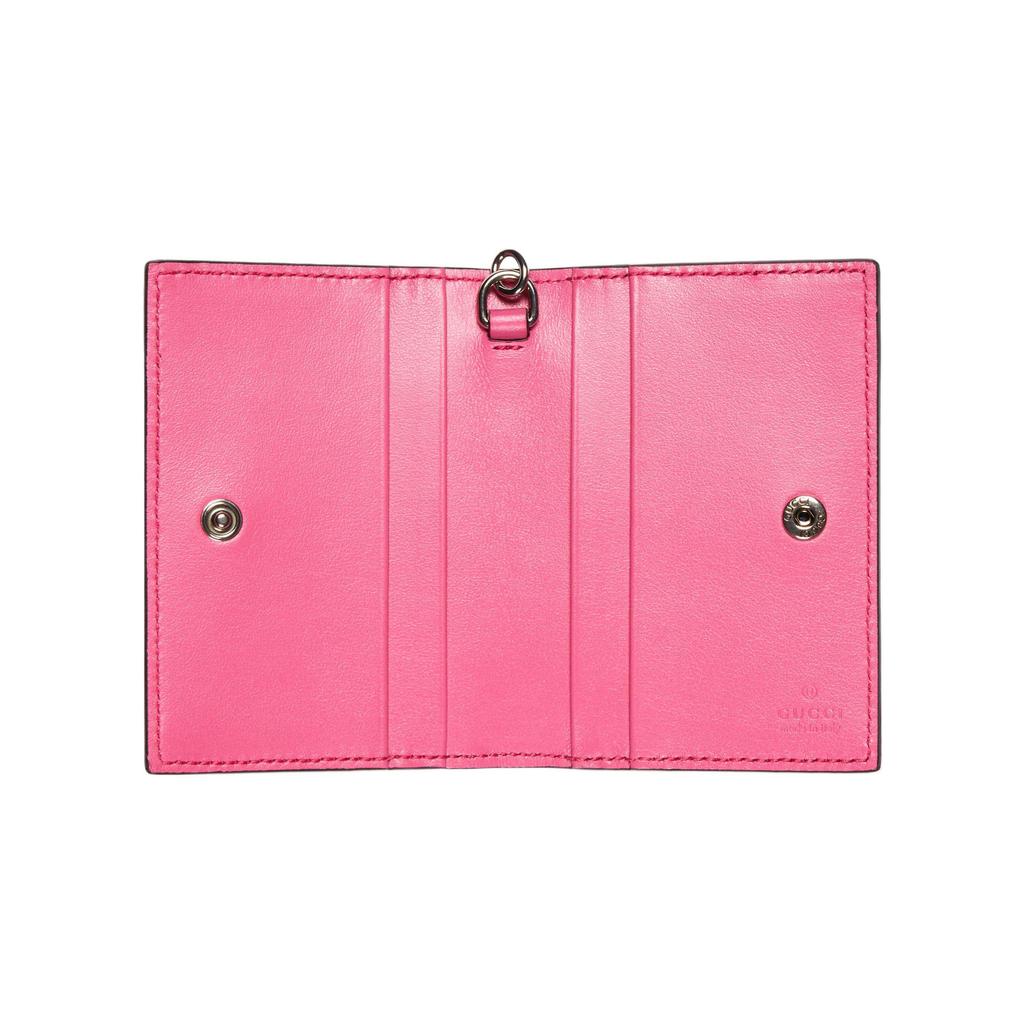 Gucci GG Print Textured Snap Closure Leather Card Holder Women accessories Pink 725477-AABCZ-5745