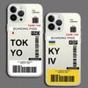 Funny World City Tourist Ticket Label Phone Case for iPhone 16 15 14 Pro Max Plus Dustproof Non-Slip Transparent Cover Fundas