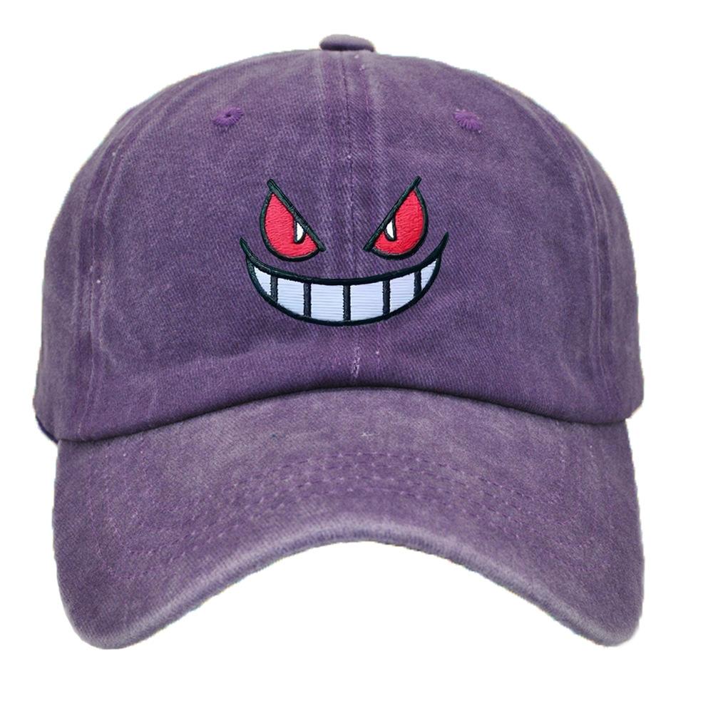 Pokemon Anime Gengar Broderi Baseballcaps Snapback Huer Sport Fritidscaps Huer for Menn Kvinner Sjarm Gave