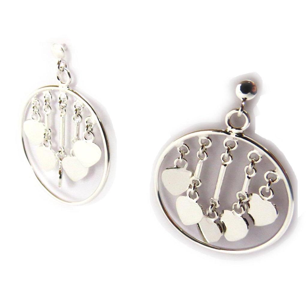 Les Trésors De Lily [J6027] – Silberne „Love“-Ohrringe (rhodiniert) – 25 mm