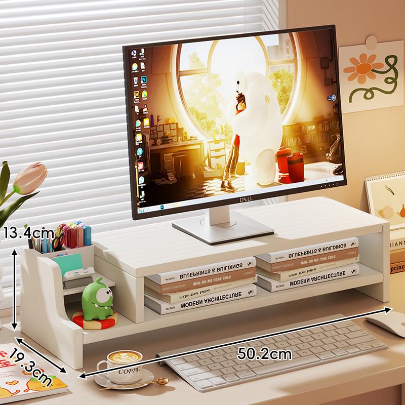 Adjustable Desktop Monitor Riser with Drawer Storage & Laptop Stand