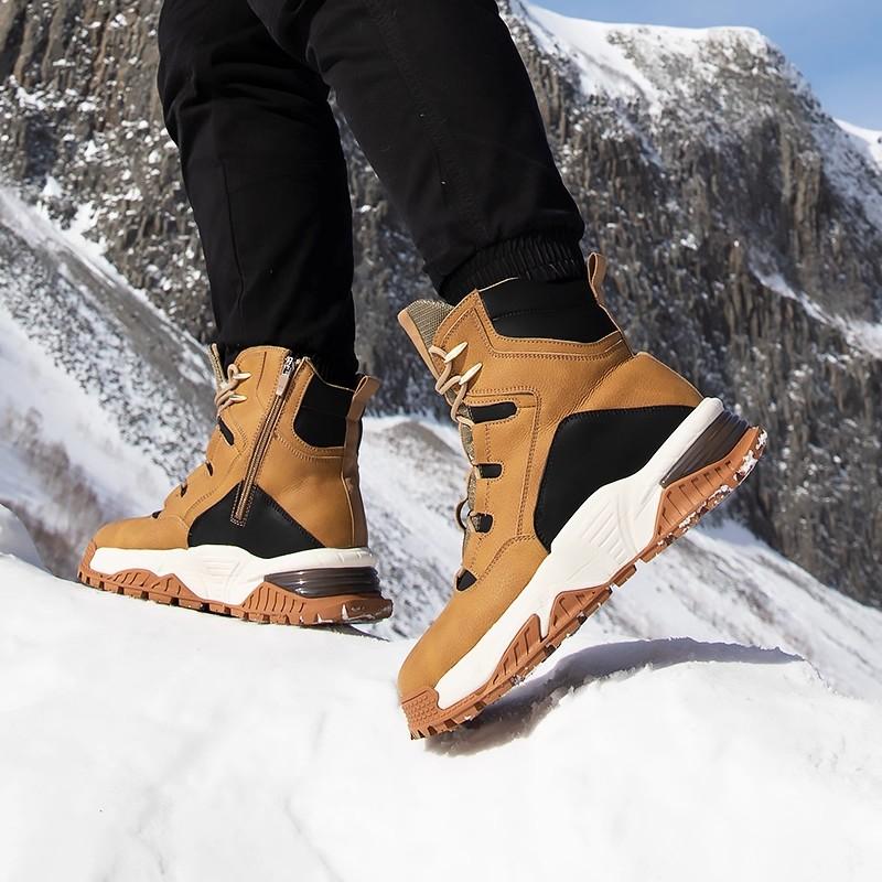 TUINANLE Men Snow Boots Plush Warm Winter Cotton Shoes Non slip Outdoor Hiking Sports Sneakers Ankle Booties Unisex