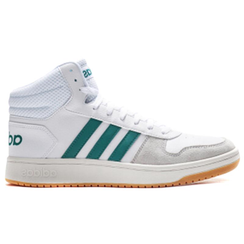 Adidas Hoops 2.0 Mid 'White Green' Sneakers EE7385