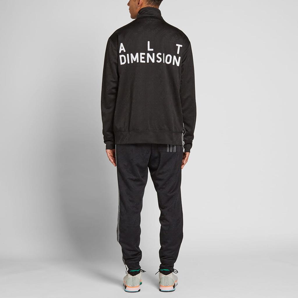 Adidas Originals X Alexander Wang Collaboration Three Stripes Letter Print Vintage Sports Stand Collar Zip Jacket Unisex Jacket Black CV5259